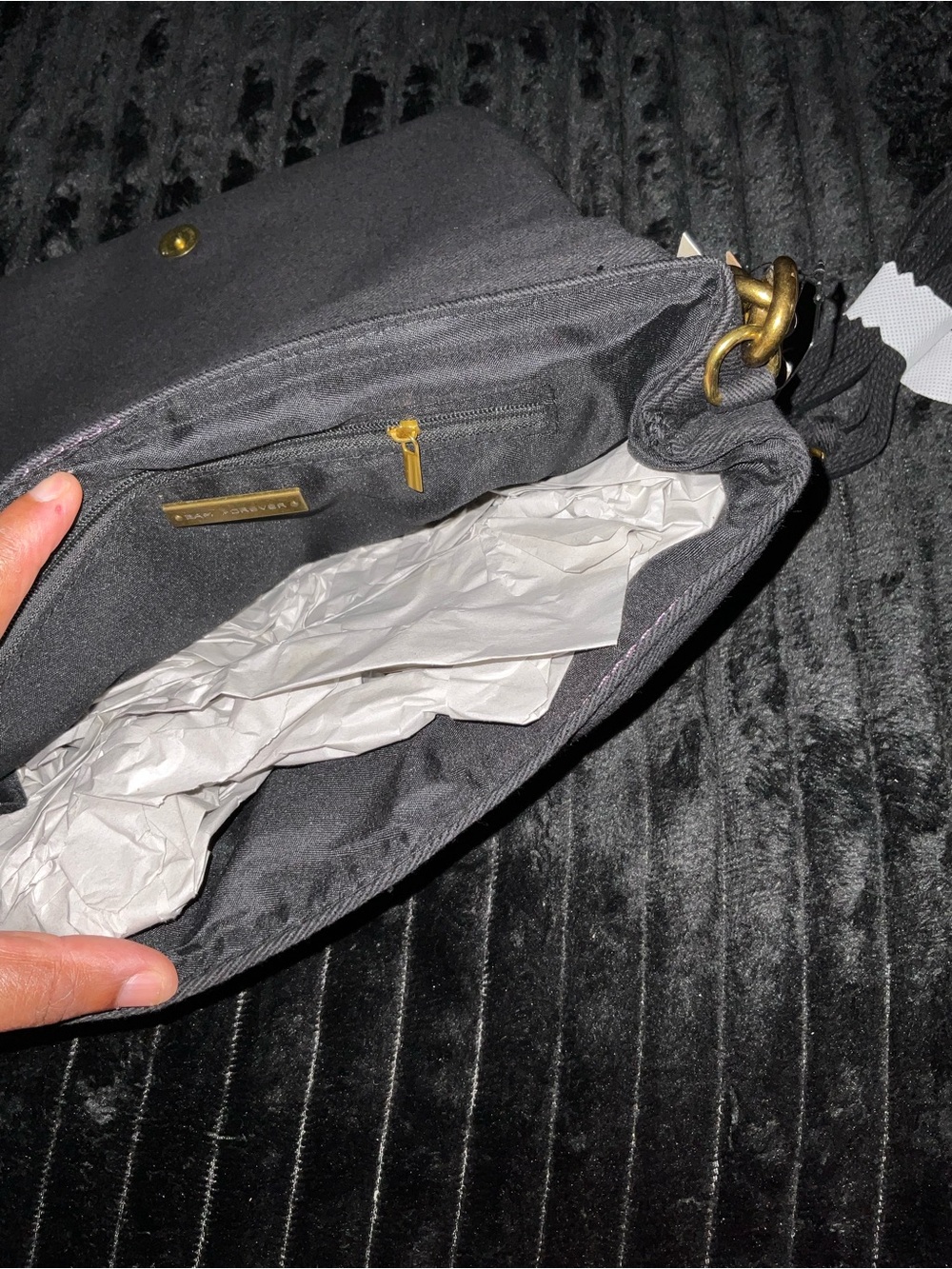 Marc Jacobs Black Canvas Messenger with Gold-Tone Hardware